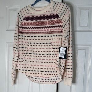 Women's Cream Patterned Crewneck Shirt NWT size medium
